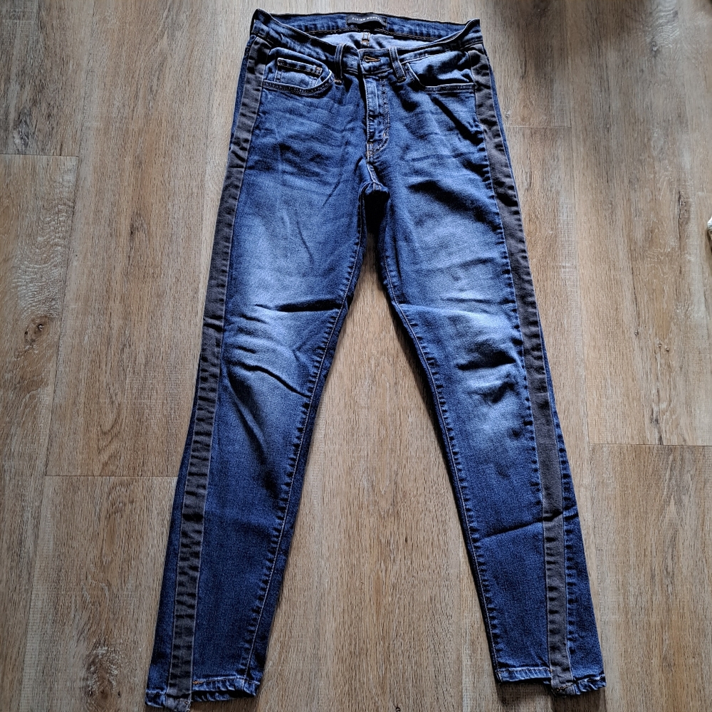 Flying Monkey Blue Denim Grey Trim Two-Toned Skinny Jeans Size 29 or Medium